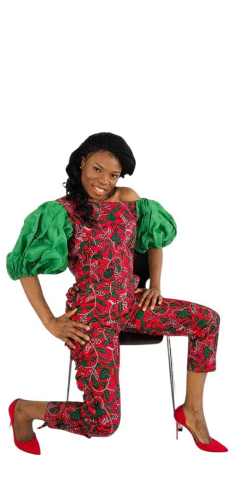 Jumpsuit with puff sleeves